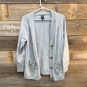 GAP Women's Light Gray Button-Up Cardigan